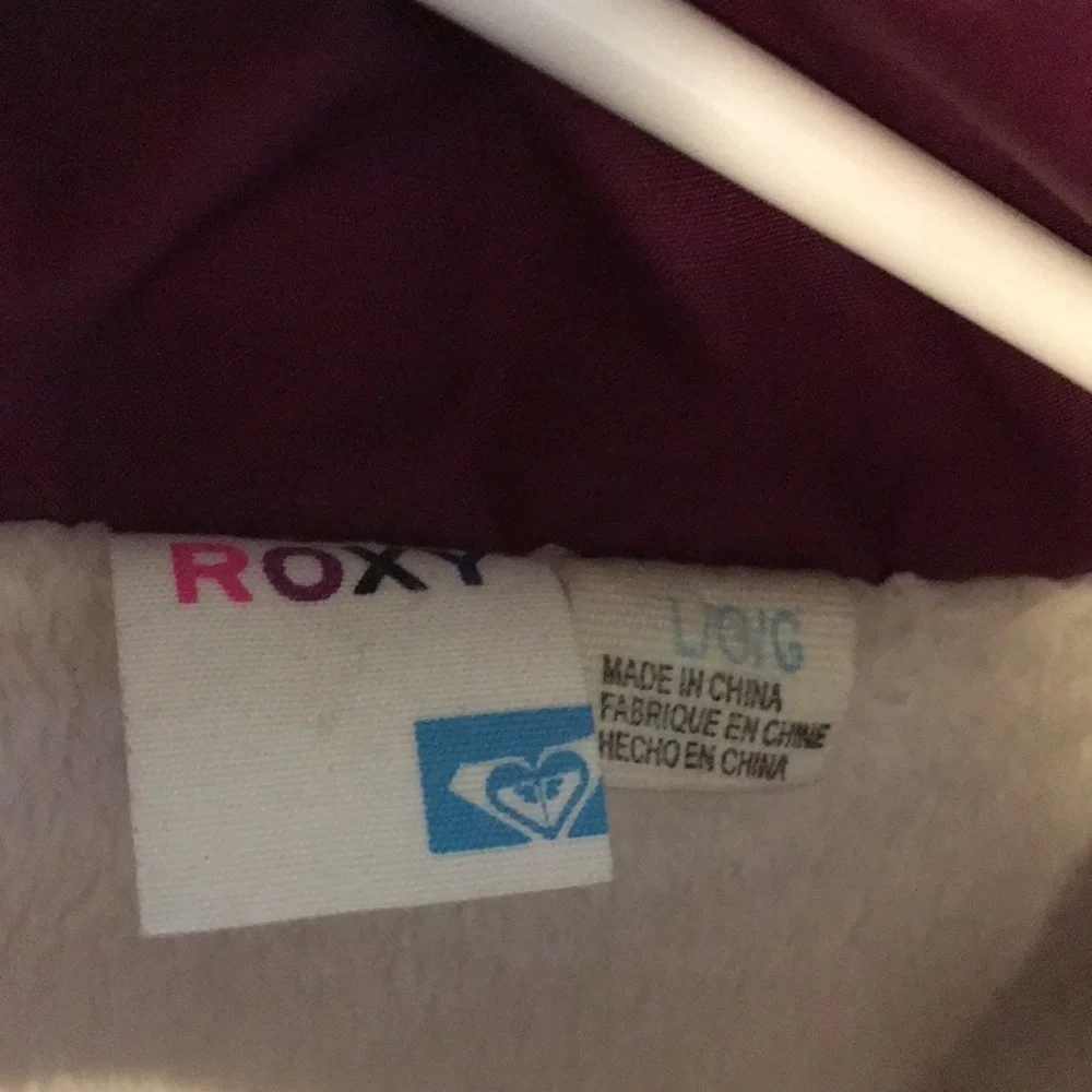 Roxy Estilo Sherpa Lined Maroon Girls Large Puffer Vest